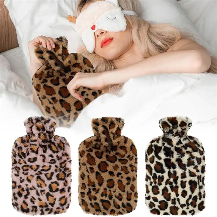 Funda per ampolla d'aigua calenta de pell sintètica de lleopard