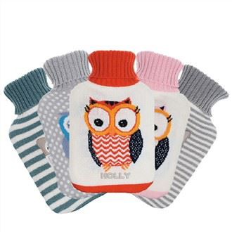 Coberta d'ampolla d'aigua calenta de punt amb patró de mussol