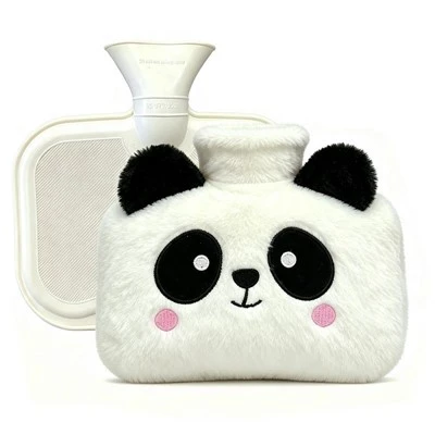 Bossa d'aigua calenta amb funda de panda rentable de peluix