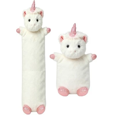 Escalfador corporal d'hivern de goma ampolla d'aigua calenta llarga Coberta d'animals de peluix d'unicorn